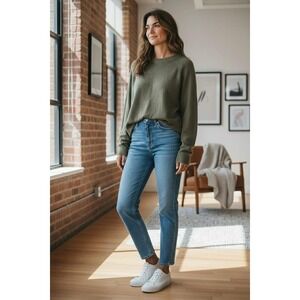 Women's Yargici Outerwear 3 Crewneck Sweater Gray Soft Warm Knit Size L